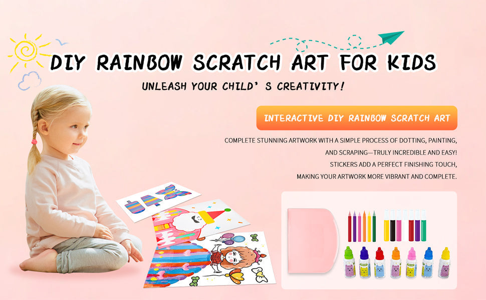 Squeegee Rainbow Dot Painting Kit (105 Pcs / 3 Box)
